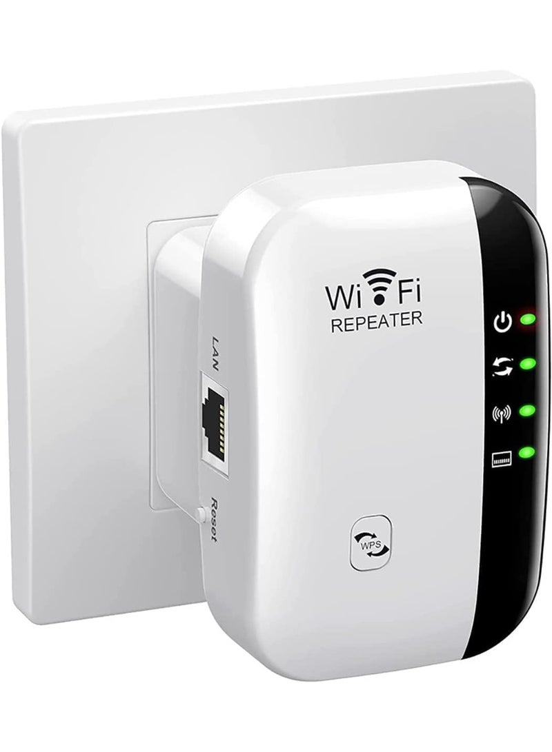 This Wi-Fi range extender/signal booster covers an area of ​​up to 279 square meters and supports 28 devices. It features an Ethernet port, quick setup, and is a wireless home signal booster. - Image 1